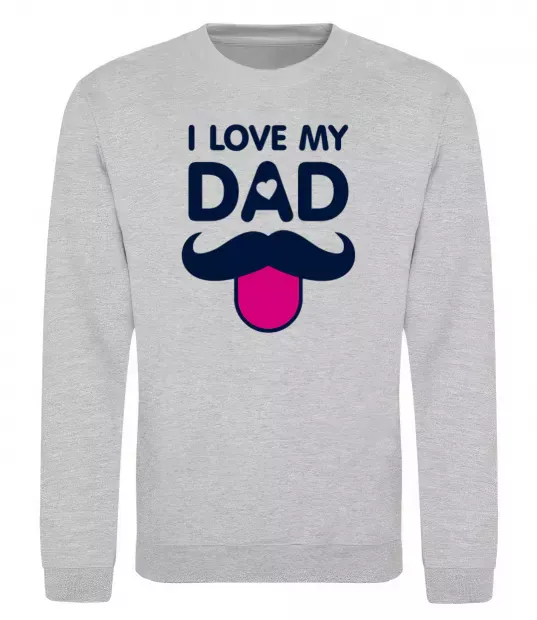 Свитшот I love my dad exclusive Серый меланж фото