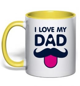 Чашка с цветной ручкой I love my dad exclusive