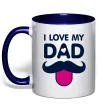 Чашка з кольоровою ручкою I love my dad exclusive Глибокий темно-синій фото