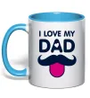 Чашка з кольоровою ручкою I love my dad exclusive Блакитний фото