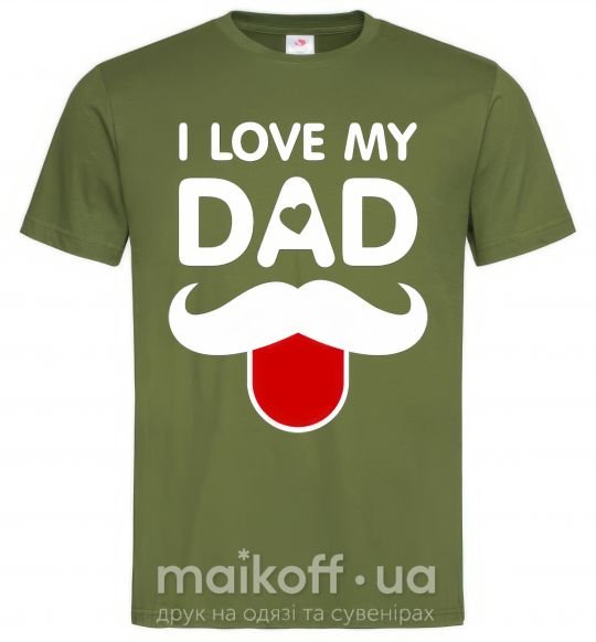 Мужская футболка I love my dad exclusive Оливковый фото