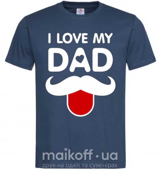 Мужская футболка I love my dad exclusive Темно-синий фото