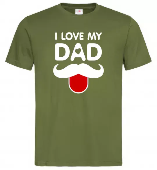Чоловіча футболка I love my dad exclusive Оливковий фото