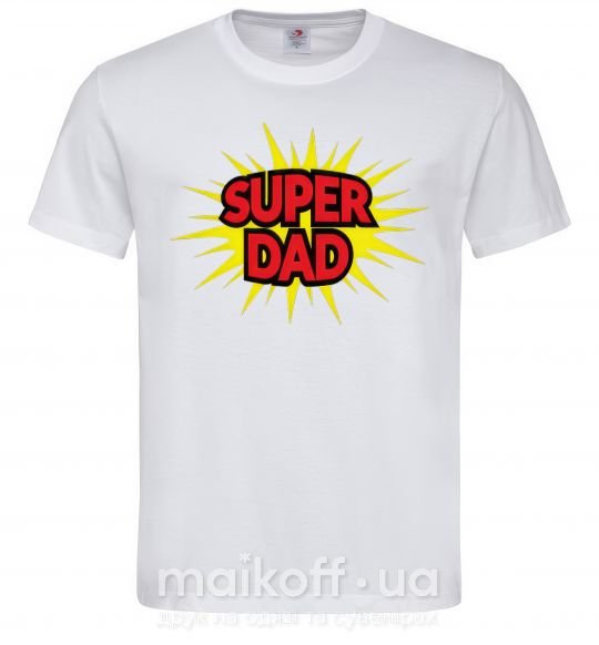 Мужская футболка Super Dad Белый фото