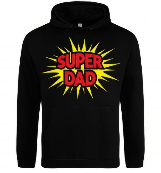 Мужская толстовка (худи) Super Dad Черный фото