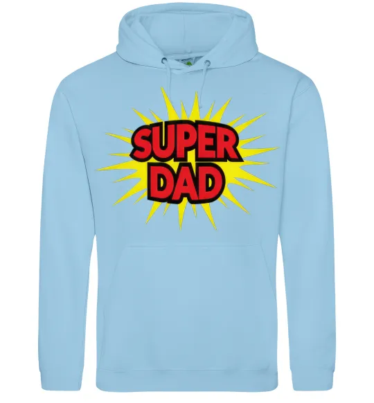 Мужская толстовка (худи) Super Dad Голубой фото