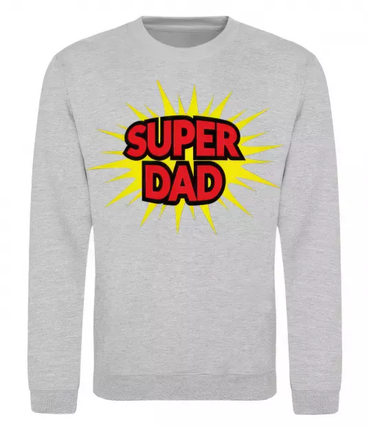 Світшот Super Dad Сірий меланж фото