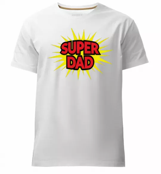 Мужская премиум футболка Super Dad Белый фото