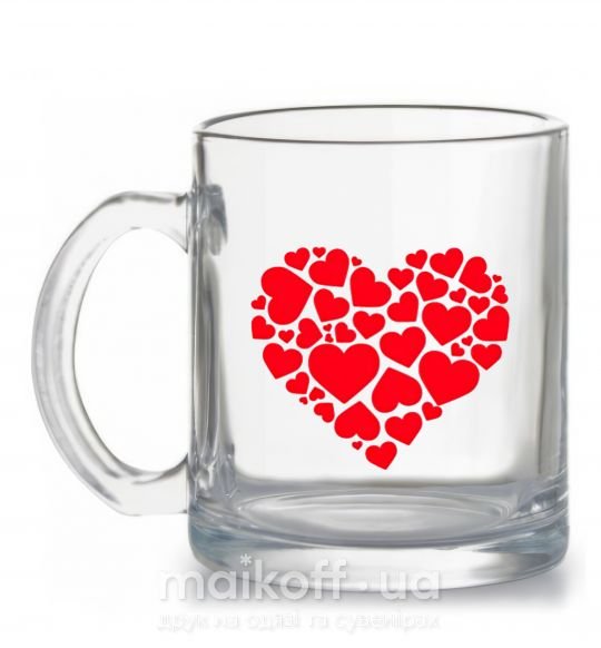 Чашка стеклянная Heart with heart Прозрачный фото