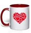 Чашка с цветной ручкой Heart with heart Красный фото