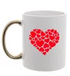 Чашка с цветной ручкой Heart with heart Золото фото