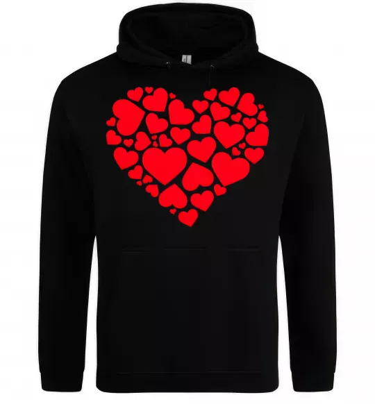 Чоловіча толстовка (худі) Heart with heart Чорний фото