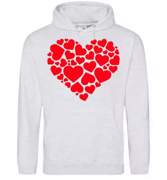 Чоловіча толстовка (худі) Heart with heart Сірий меланж фото