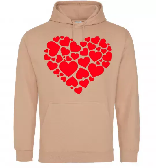 Чоловіча толстовка (худі) Heart with heart Пісочний фото