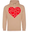 Чоловіча толстовка (худі) Heart with heart Пісочний Чоловіча толстовка (худі) Heart with heart Пісочний фото