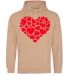 Женская толстовка (худи) Heart with heart Песочный фото