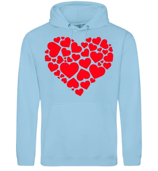 Женская толстовка (худи) Heart with heart Голубой фото