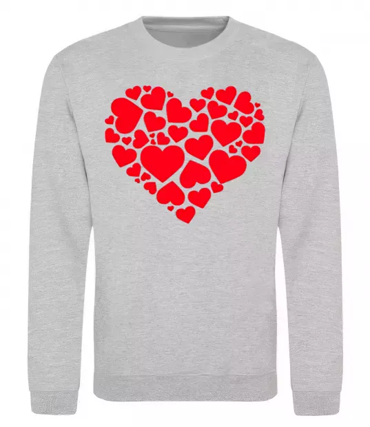 Світшот Heart with heart Сірий меланж фото
