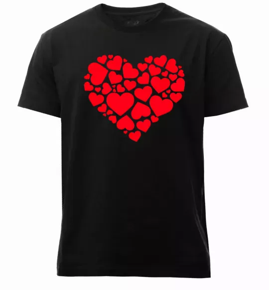 Мужская премиум футболка Heart with heart Черный фото