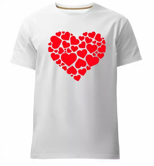 Мужская премиум футболка Heart with heart Белый фото