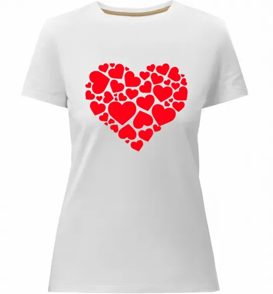 Женская премиум футболка Heart with heart Белый фото