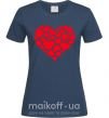 Жіноча футболка Heart with heart Темно-синій фото