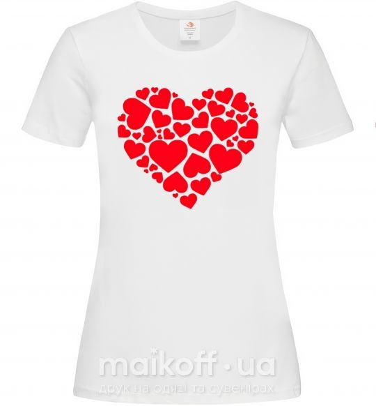 Женская футболка Heart with heart Белый фото
