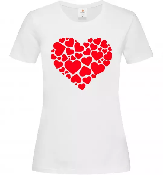 Женская футболка Heart with heart Белый фото