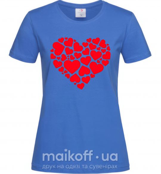 Женская футболка Heart with heart Ярко-синий фото