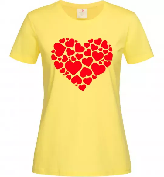Женская футболка Heart with heart Лимонный фото