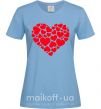 Женская футболка Heart with heart Голубой фото