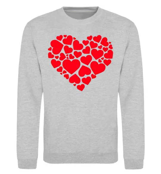 Світшот Heart with heart Сірий меланж фото