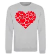 Світшот Heart with heart Сірий меланж фото