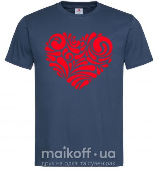 Чоловіча футболка Сердце в узорах Темно-синій фото