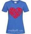 Женская футболка Сердце в узорах Ярко-синий фото