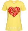 Жіноча футболка Сердце в узорах Лимонний фото