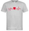 Чоловіча футболка Сердце пульс Сірий фото