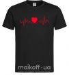 Чоловіча футболка Сердце пульс Чорний фото