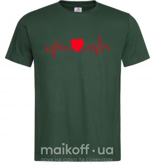 Чоловіча футболка Сердце пульс Темно-зелений фото