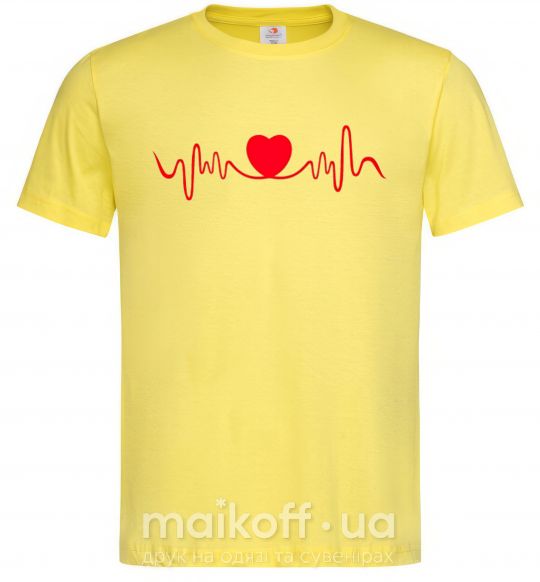 Чоловіча футболка Сердце пульс Лимонний фото