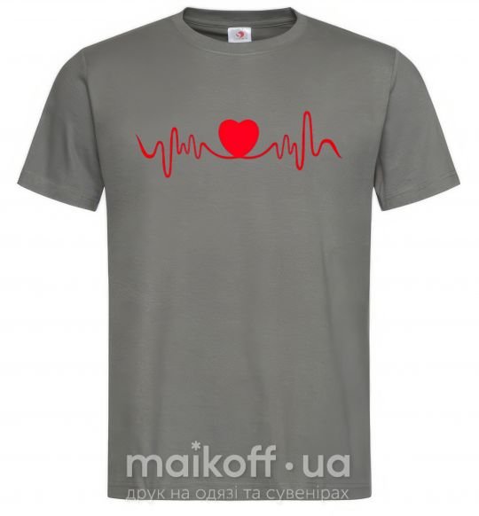Мужская футболка Сердце пульс Графит фото