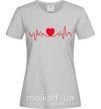 Женская футболка Сердце пульс Серый фото