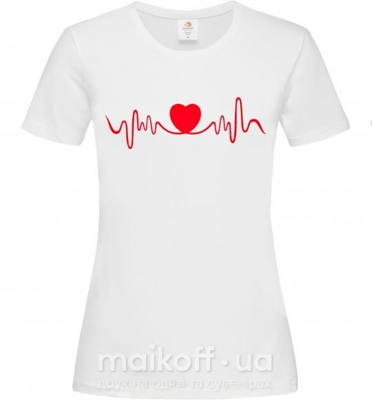Жіноча футболка Сердце пульс Білий фото