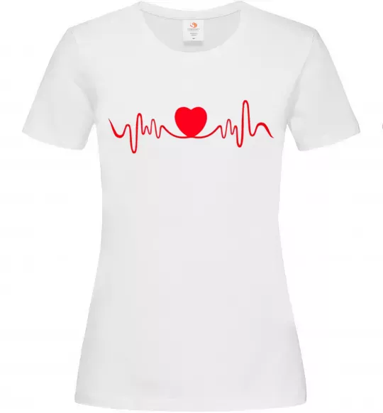 Жіноча футболка Сердце пульс Білий фото