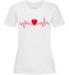 Женская футболка Сердце пульс Белый фото