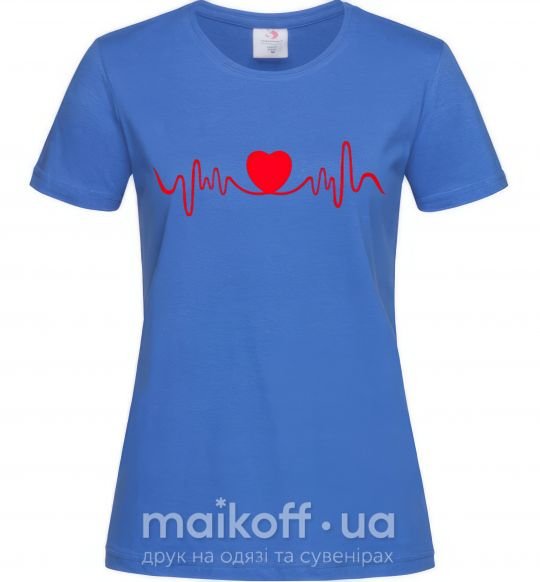 Женская футболка Сердце пульс Ярко-синий фото
