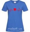 Женская футболка Сердце пульс Ярко-синий фото