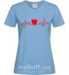 Женская футболка Сердце пульс Голубой фото