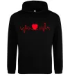 Чоловіча толстовка (худі) Сердце пульс Чорний Чоловіча толстовка (худі) Сердце пульс Чорний фото
