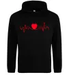 Жіноча толстовка (худі) Сердце пульс Чорний фото